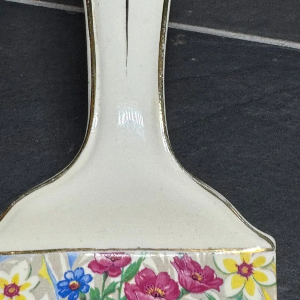 Vintage Bavaria Porcelain Floral Cake Server Gold Trim German China 5706